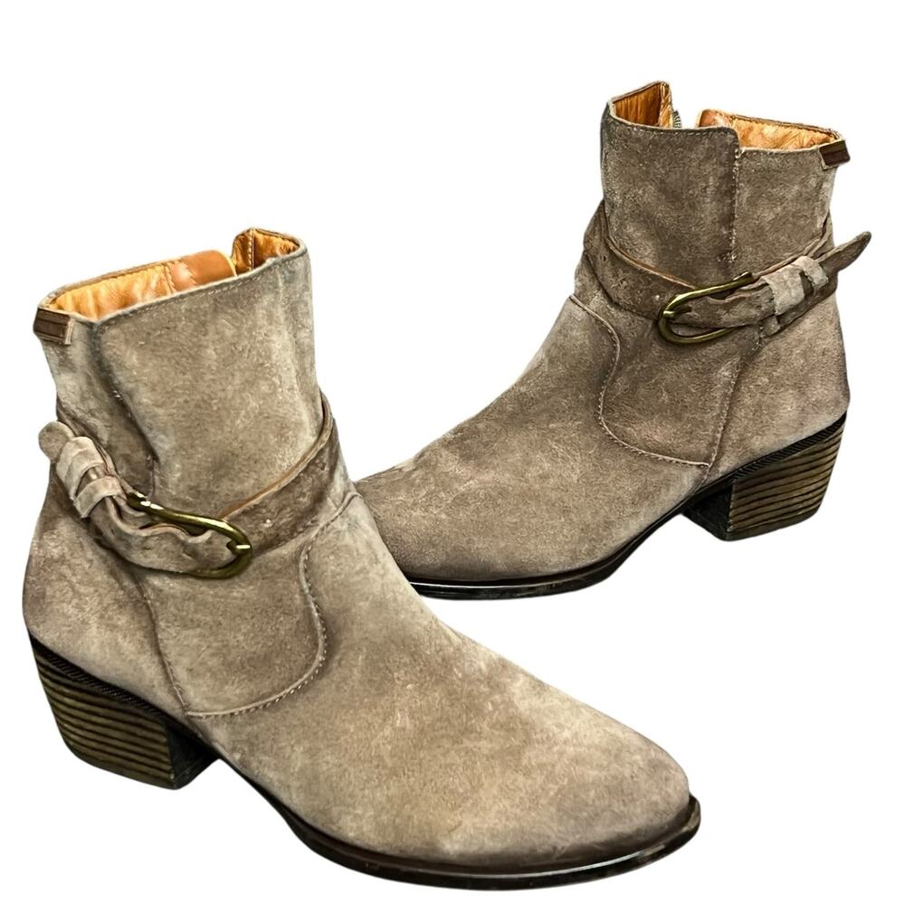 Pikolinos Baqueira Ankle‎ Boots Womens 9-9.5 Tan Leather Cowgirl Western Bootie